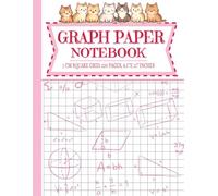 Graph Paper Notebook: 120 Sheets of Quad Ruled Paper, 1cm Square Grid | Composition Notebook For Students and Kids | Large, 8.5" x 11" Inches | Pink for Cute Cat Lovers