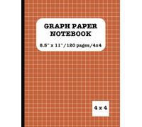 Graph Paper Notebook 8.5 x 11 / 120 Pages / Grid Paper 4 Squares per Inch/Orange: for Math, Science, Accounting, Engineering, Organic Chemistry Students, Notes, Sketching