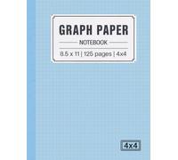 Graph Paper Notebook 8.5 x 11 | 4x4 | 125 Pages: Large Quad-Ruled Composition Notebook Pages for School, Drawing and Everyday Use.