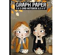 Graph Paper Notebook 8.5 x 11: 5x5 Quad Ruled Grid Composition Notebook for Girls, 5x5 Math Geometry Workbook, 1/5 Inch Squares, 5 Squares Per Inch, 100 Pages, Tea Brown Autumn Aesthetic Design