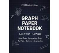 Graph Paper Notebook 8.5 x 11 Inch - Quad Ruled Composition Book, 140 Pages Large Grid Paper for Math, Science, Engineering & School Use
