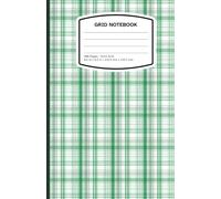 Graph Paper Notebook 8.5" x 5.5" | 5mm Grid | Green Plaid Cover (100 pages)