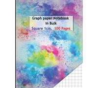 Graph paper Notebook in Bulk Square 1cm. 100 Pages: With Squared ( 1mm/ Squares ) Composition Notebooks Journals Quad Square Notepads Books 8.5 X 11 ... notes cover Full color Art Pattern design
