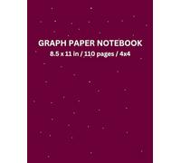 Graph Paper Notebook: Perfect 4x4 quad ruled notebook for precise notes, bullet journaling, planning, sketches, and diagrams. Great for students, professionals, and creative thinkers - Dark Magenta