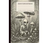 Graph Paper Notebook Quad Ruled 5x5: Vintage Forrest Mushroom Alien Journal For Math, Design, STEM Sketches, Physics, Engineering Students