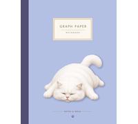 Graph Paper Notebook: Sleeping White Cat Quad Ruled Grid Book for School and Office (5x5 Grid, 110 Pages, 8.5 x 11 Inches)