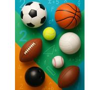 Graph Paper Notebook: Sports Ball Cover: 120 Pages of 5x5 Grid Paper for Math, Science, School, and Journaling - Large 8.5" x 11" Size