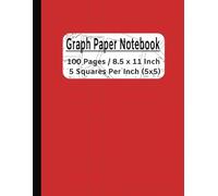 Graph Paper Quad Ruled Notebook for engineering, math, science and drawing 5x5: Composition Exercise Book, quad ruled, Grid Paper, 5 Squares, quad ... Drawing, for education and work, 100 Pages