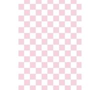 Graph Ruled School Notebook - Pink and White Checkered Cover - 7 x 10 Inch Student Composition Book with Quad Grid Paper for Math, Science, and Class Notes - Soft Matte Cover