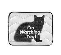 Graphic Cat Watching You - Custodia impermeabile per computer portatile, imbottita da 14 a 16 pollici, trapuntata, per computer portatile