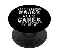Graphic Design Major By Day Gamer Night Art Student Artist PopSockets PopGrip Adesivo