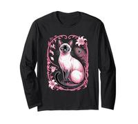 Graphic Siamese Cat Maglia a Manica