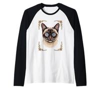 Graphic Siamese Cat Maglia con Maniche Raglan