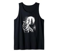 Graphic Wolf Howling Moon Forest Nature Wildlife Animal Canotta