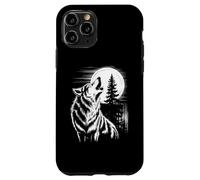 Graphic Wolf Howling Moon Forest Nature Wildlife Animal Custodia per iPhone 11 Pro