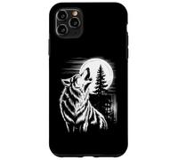 Graphic Wolf Howling Moon Forest Nature Wildlife Animal Custodia per iPhone 11 Pro Max
