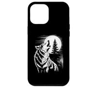 Graphic Wolf Howling Moon Forest Nature Wildlife Animal Custodia per iPhone 12 Pro Max