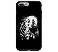 Graphic Wolf Howling Moon Forest Nature Wildlife Animal Custodia per iPhone 7 Plus/8 Plus