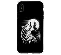 Graphic Wolf Howling Moon Forest Nature Wildlife Animal Custodia per iPhone XS Max