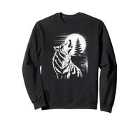 Graphic Wolf Howling Moon Forest Nature Wildlife Animal Felpa
