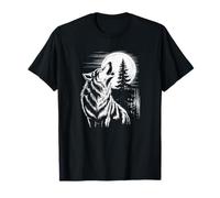Graphic Wolf Howling Moon Forest Nature Wildlife Animal Maglietta