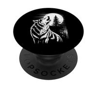 Graphic Wolf Howling Moon Forest Nature Wildlife Animal PopSockets PopGrip Adesivo
