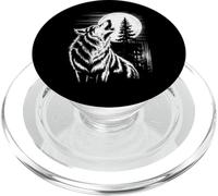 Graphic Wolf Howling Moon Forest Nature Wildlife Animal PopSockets PopGrip per MagSafe