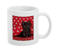 GRAPHICS & MORE Black Ragdoll Tiffany Cat Kitten Hearts Love Tazza bianca