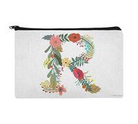 GRAPHICS & MORE OneSize, astuccio per trucco con monogramma floreale lettera R, OneSize, multicolore, Multicolore, OneSize