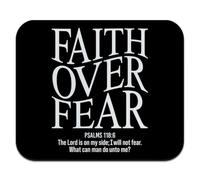 GRAPHICS & MORE Tappetino per mouse sottile a basso profilo con scritta "Christian Faith Over Fear"