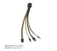 Graphics Power Cord 8 Pin to Dual 6 and 2 Pin Copper Extension Cable
