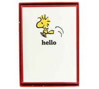 Graphique Happy Woodstock - Biglietti in scatola, 16 biglietti con messaggio di Hello Peanuts, con buste abbinate e scatola portaoggetti, 8,3 x 12,1 cm