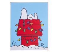 Graphique Snoopy Christmas - 20 biglietti natalizi assortiti con 4 motivi decorati con brillantini trasparenti, con buste e scatola di conservazione, 10,8 x 14,9 cm