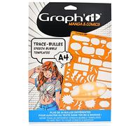 Graph'it - Bubble Tracer - Modello A per Manga e Fumetti - Più di 25 bolle diverse - Bordi graduati - Acrilico trasparente flessibile - Formato A4