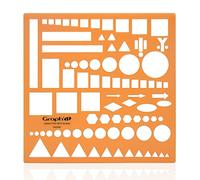 GRAPH'IT Normograph - Modello Nato, ideale per tracciare carte e schemi, 87 forme geometriche, acrilico morbido e resistente, materiale stencil geografico, traccia, disegno, multifunzione