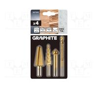 54T301 set di punte a gradini, coniche Ø: 4-12 mm 4 pz. GRAFITE