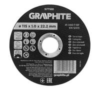 GRAPHITE Disco da taglio per metallo e acciaio inox, corindone, piatto, foro da 22,2 mm, qualità professionale per tagli precisi, disco da taglio in metallo, ideale per una rapida separazione e