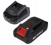 GRAPHITE Energy + 18 V 4,0 Ah batteria agli ioni di litio e caricatore 2,3 A - per tutti gli utensili elettrici della marca GRAPHITE - Lunga durata, indicatore di stato di carica - Kit di avviamento