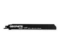 GRAPHITE Lama per sega a sciabola, HM, 228 x 24 x 1,25 mm, 8TPI, passo 3 mm, per tagliare metallo, cemento, materiali compositi rinforzati con fibra di vetro, resine, legno con chiodi/metallo