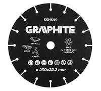 GRAPHITE Lama per sega HM per legno, lastre e plastica, per seghe circolari | Macchine da taglio, in metallo duro, dischi da taglio compatibili, utensili rotanti, 230 x 22,2 mm