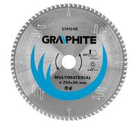 GRAPHITE Lama per sega, widia, 60-80 denti FWF, tagli 25.4/20/16, silent line, taglio pulito, destinato per: acciaio, alluminio, legno, plastica, acciaio, alluminio, legno, plastica (254 x 30 mm)
