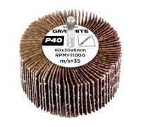 GRAPHITE Levigatrice a ventaglio per trapano, avvitatore a batteria, levigatrice dritta, levigatrice a lamelle universale su fusto, legno, metallo, plastica, strumento di levigatura di precisione
