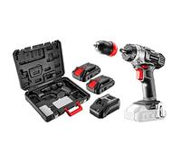 GRAPHITE Trapano avvitatore a batteria agli ioni di litio da 18 V, con due batterie da 2,0 Ah e caricatore nella valigetta, scomparti aggiuntivi per accessori, mandrino rimovibile da 10 mm