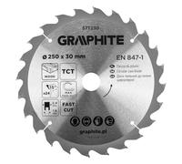 GRAPHITE Widia - Lama per sega circolare in metallo duro per legno, truciolato, MDF, compensato e alluminio, tagli precisi, con anelli riduttori puliti e rapidi