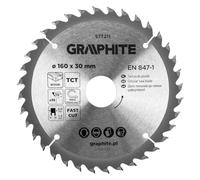 GRAPHITE Widia - Lama per sega circolare in metallo duro per legno, truciolato, MDF, compensato e alluminio, tagli precisi, con anelli riduttori puliti e rapidi