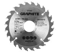 GRAPHITE Widia - Lama per sega circolare in metallo duro per legno, truciolato, MDF, compensato e alluminio, tagli precisi, con anelli riduttori puliti e rapidi