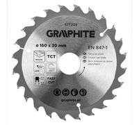 GRAPHITE Widia - Lama per sega circolare in metallo duro per legno, truciolato, MDF, compensato e alluminio, tagli precisi, con anelli riduttori puliti e rapidi