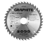 GRAPHITE Widia - Lama per sega circolare in metallo duro per legno, truciolato, MDF, compensato e alluminio, tagli precisi, con anelli riduttori puliti e rapidi