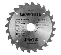 GRAPHITE Widia - Lama per sega circolare in metallo duro per legno, truciolato, MDF, compensato e alluminio, tagli precisi, con anelli riduttori puliti e rapidi