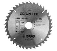 GRAPHITE Widia - Lama per sega circolare in metallo duro per legno, truciolato, MDF, compensato e alluminio, tagli precisi, con anelli riduttori puliti e rapidi